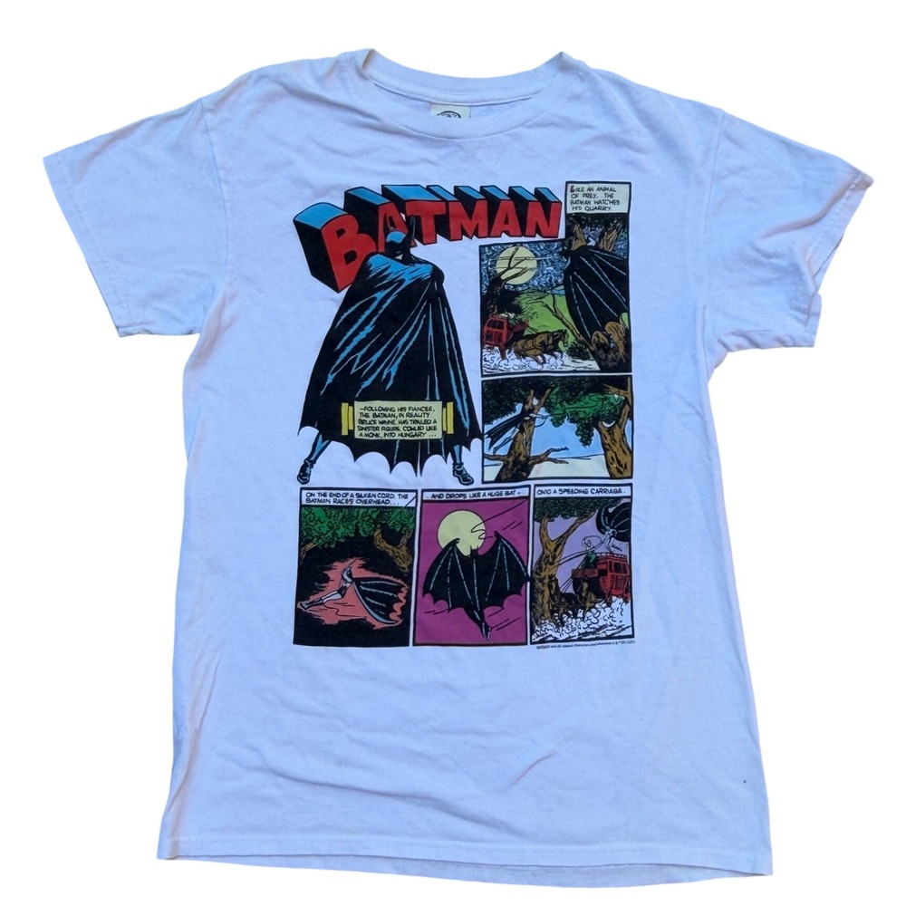 Delta Pro Weight Y2K Batman Comic Strip Tshirt - Retro DC Comics Graphic Tee